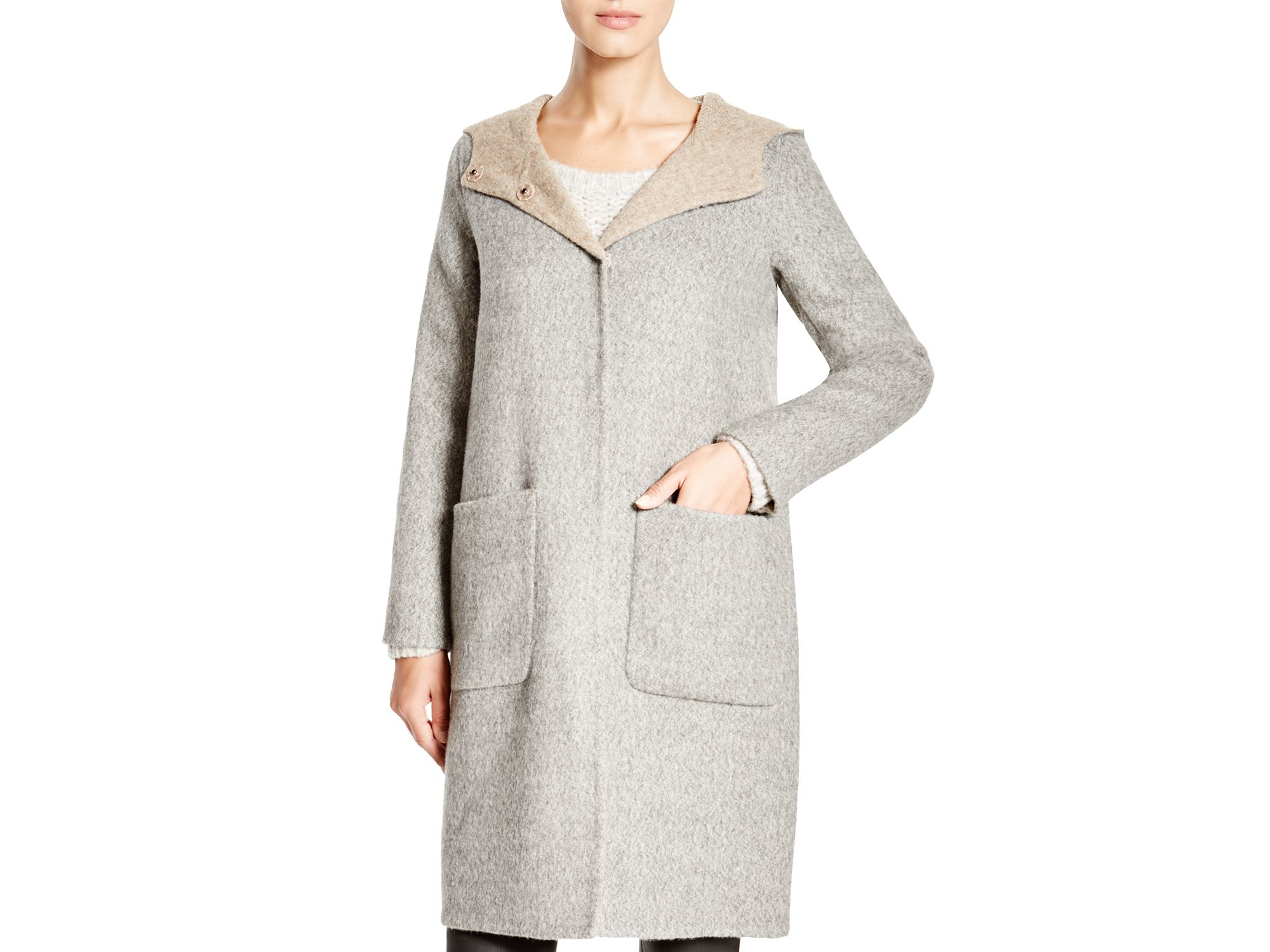 double face hooded coat