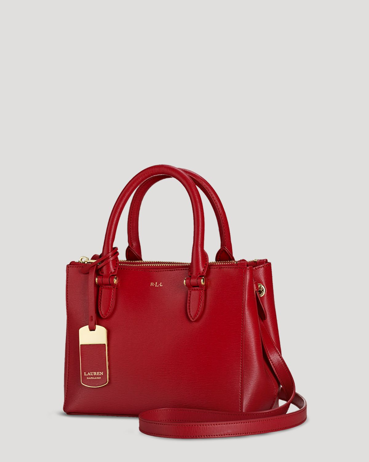 Ralph Lauren Lauren Mini Bag Newbury Double Zip in Red | Lyst