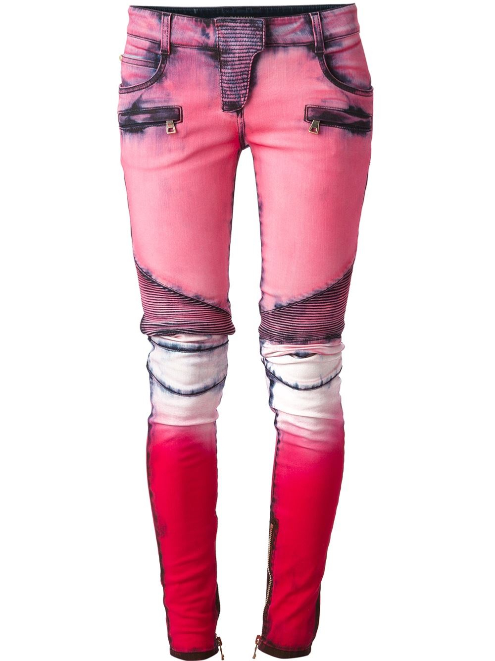 pink biker jeans