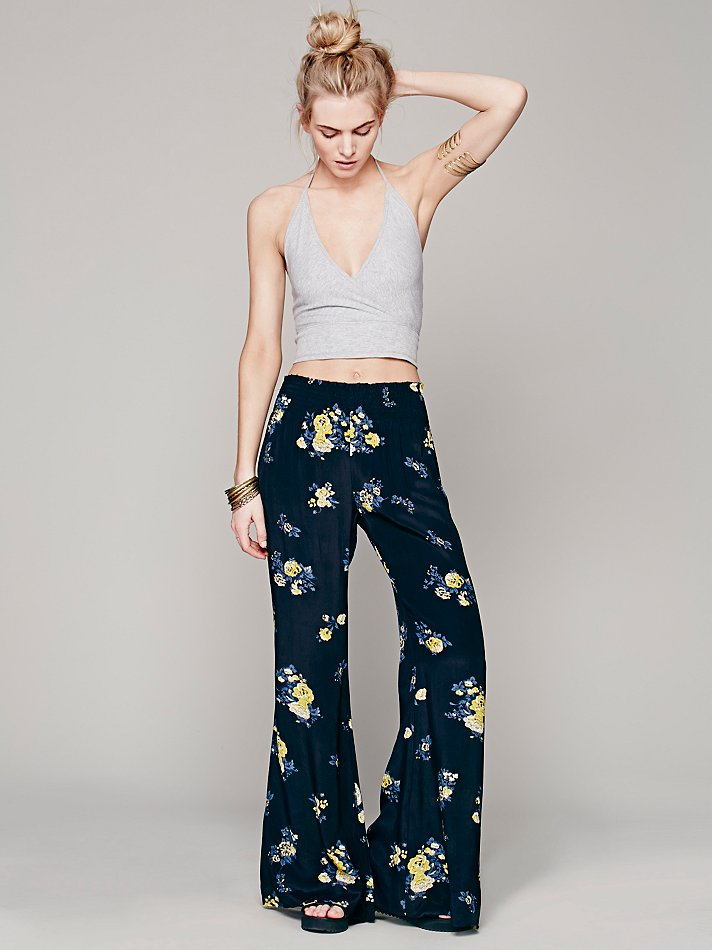 Free People Fp One Floral Hippie Pant in Black Combo (Blue) - Lyst