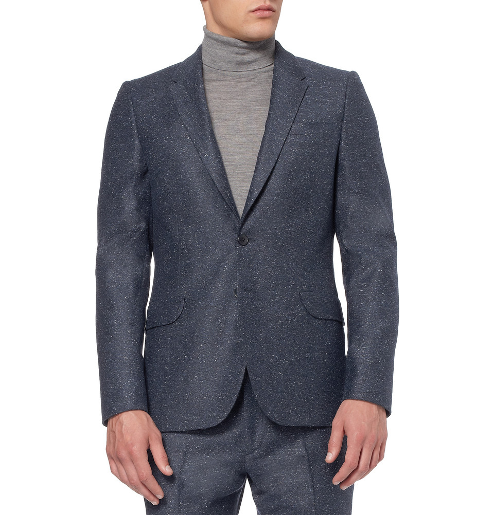 PS by Paul Smith Navy Flecked Wool-Blend Suit Jacket in Blue for Men - Lyst
