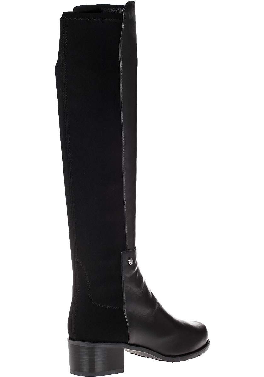 Lyst - Stuart weitzman Mezzamezza Tall Boot Black Leather in Black