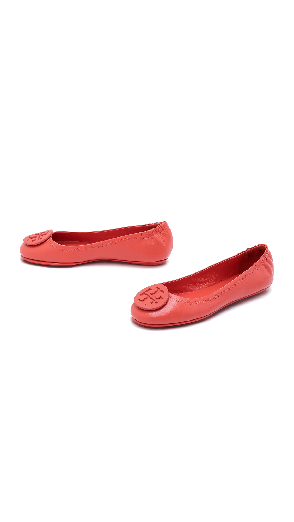 Tory Burch Minnie Travel Ballet Flats Poppy Red Lyst