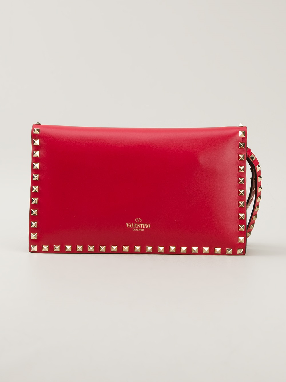 valentino rockstud clutch red