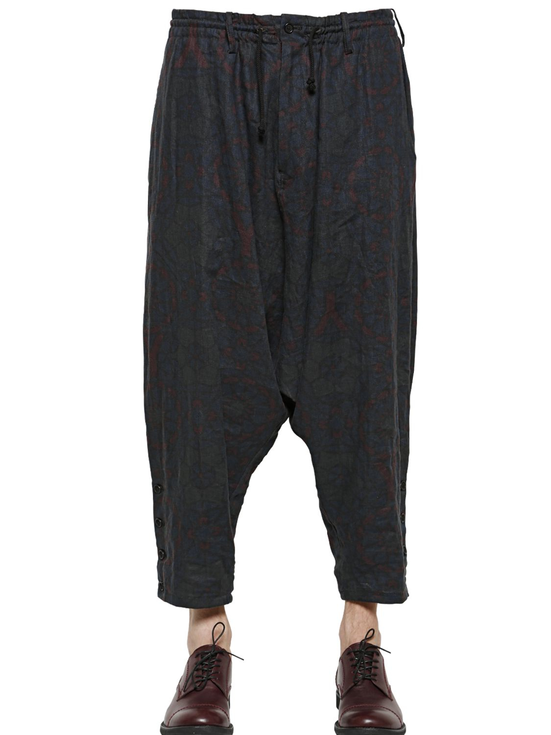 Yohji Yamamoto Japanese Linen Low Crotch Pants in Blue for Men (NAVY ...