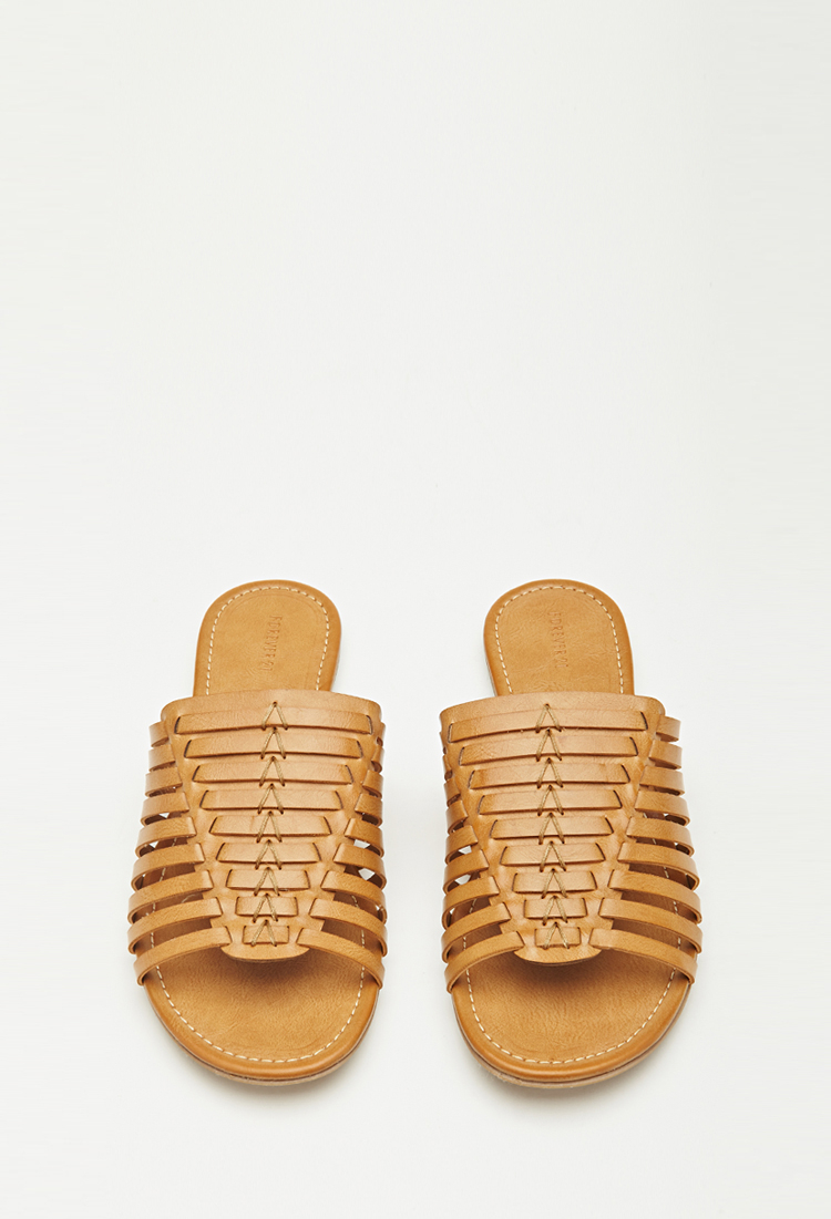 faux leather huarache sandals