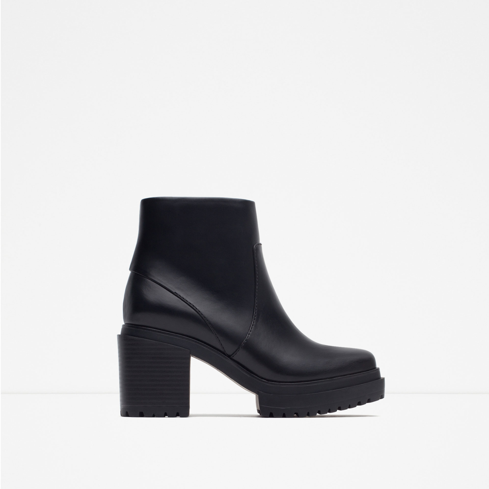 platform ankle boots with track sole
