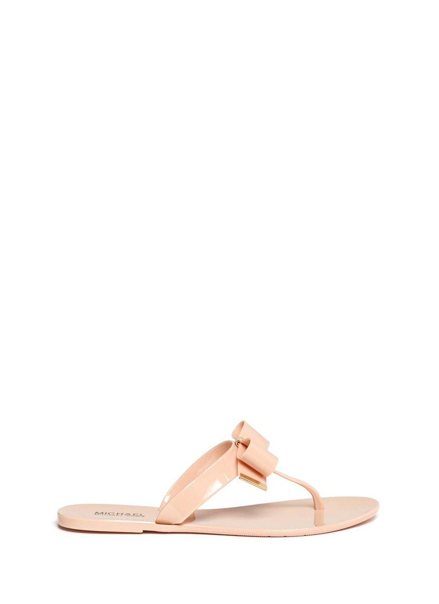 Michael Kors Kayden Bow Thong Sandals in Pink | Lyst