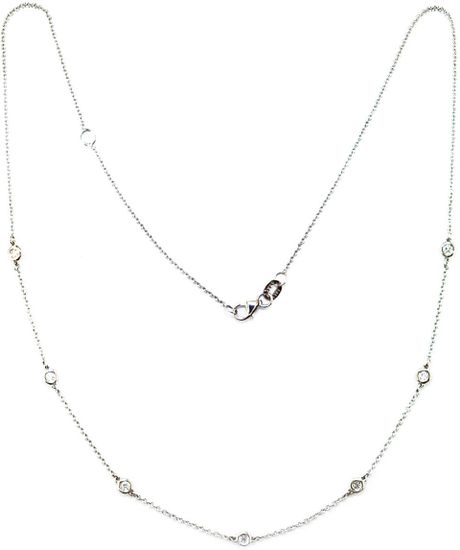 Effy 14K White Gold Diamond Station Necklace in White (White Gold)
