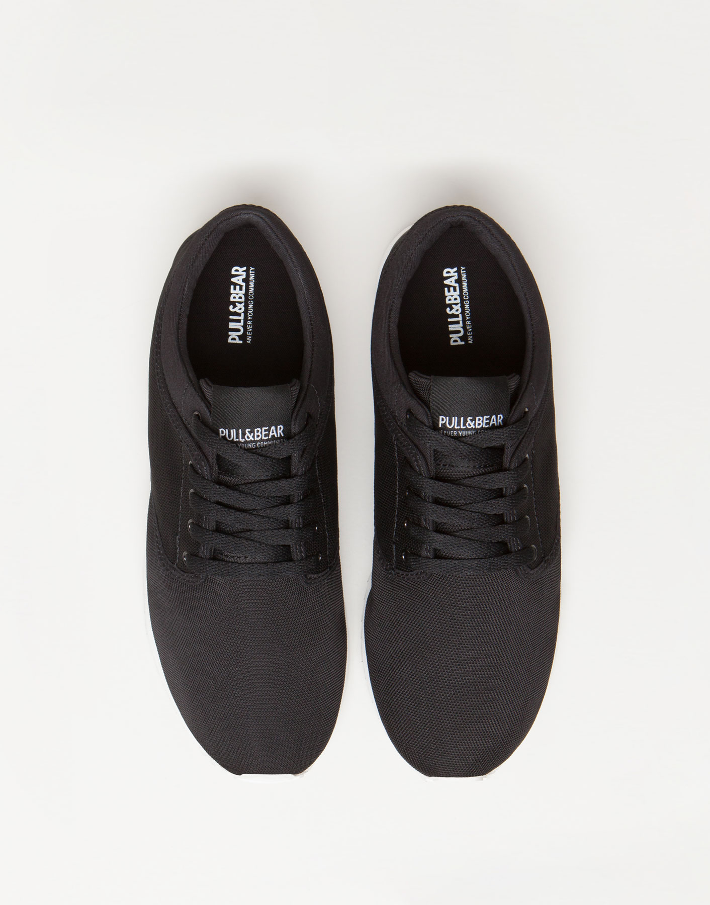 Pull&bear Sport Shoes With Mesh Detail in Black | Lyst