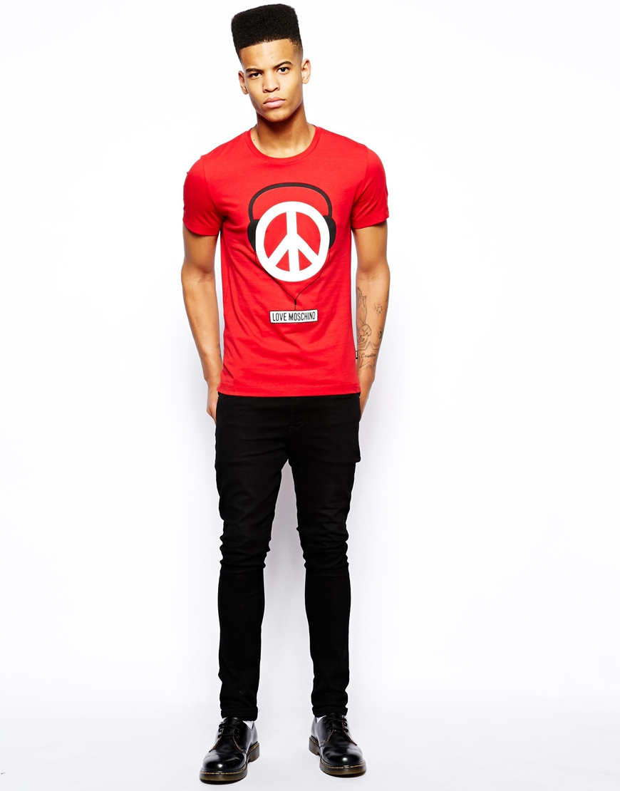 love moschino red t shirt