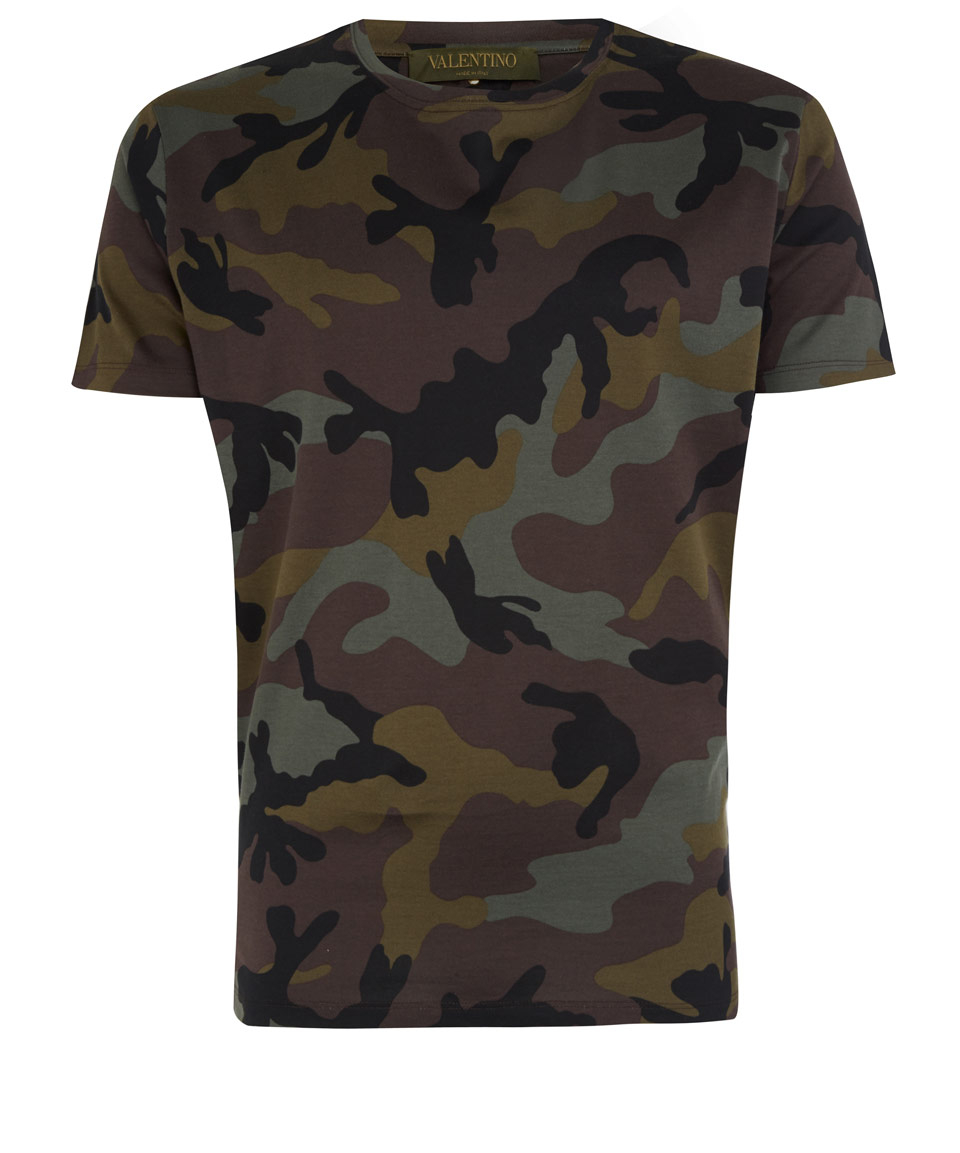 Lyst - Valentino Brown Camouflage Cotton Tshirt in Green for Men