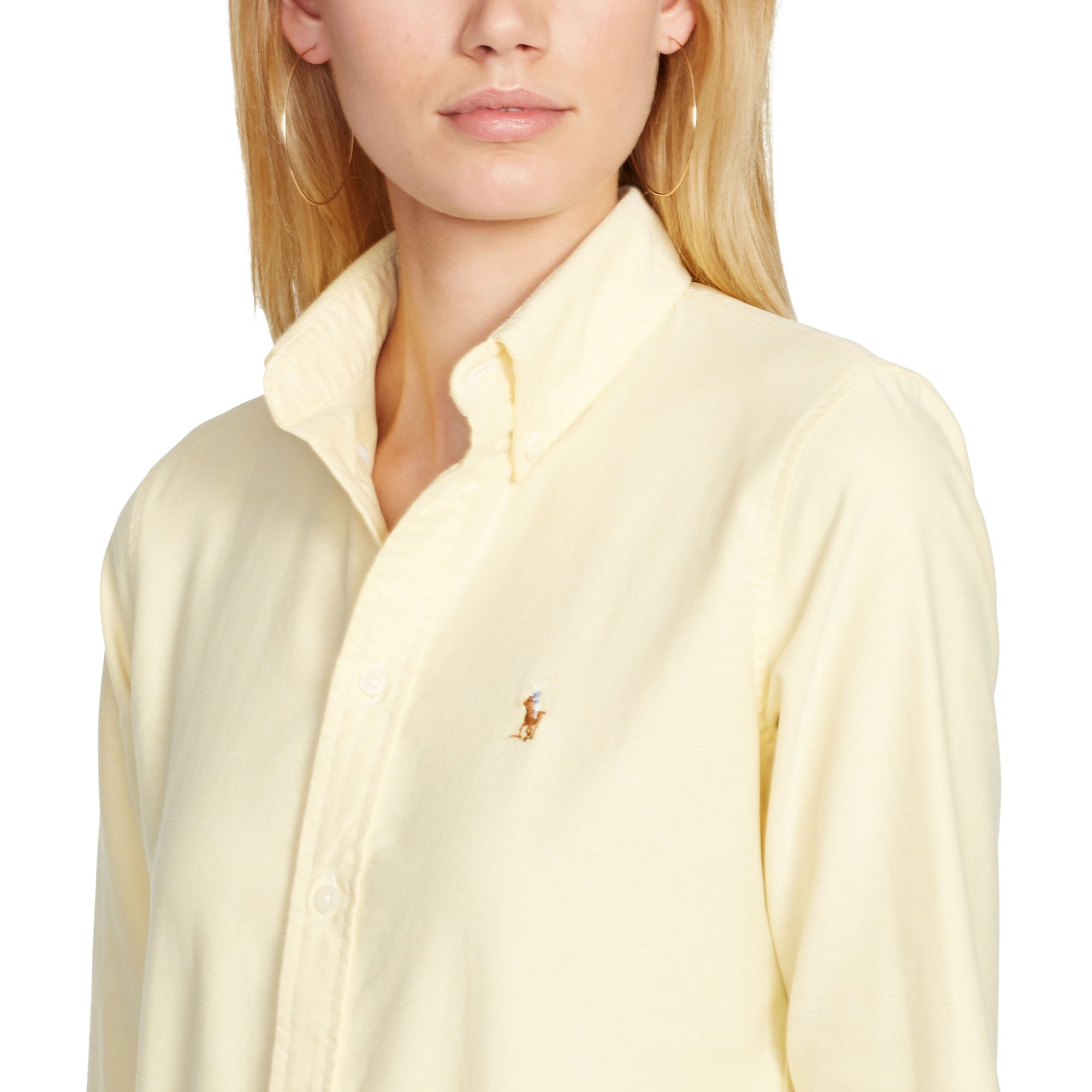 Beloved Converge leftovers Polo Ralph Lauren Custom-Fit Oxford Shirt in Yellow | Lyst UK