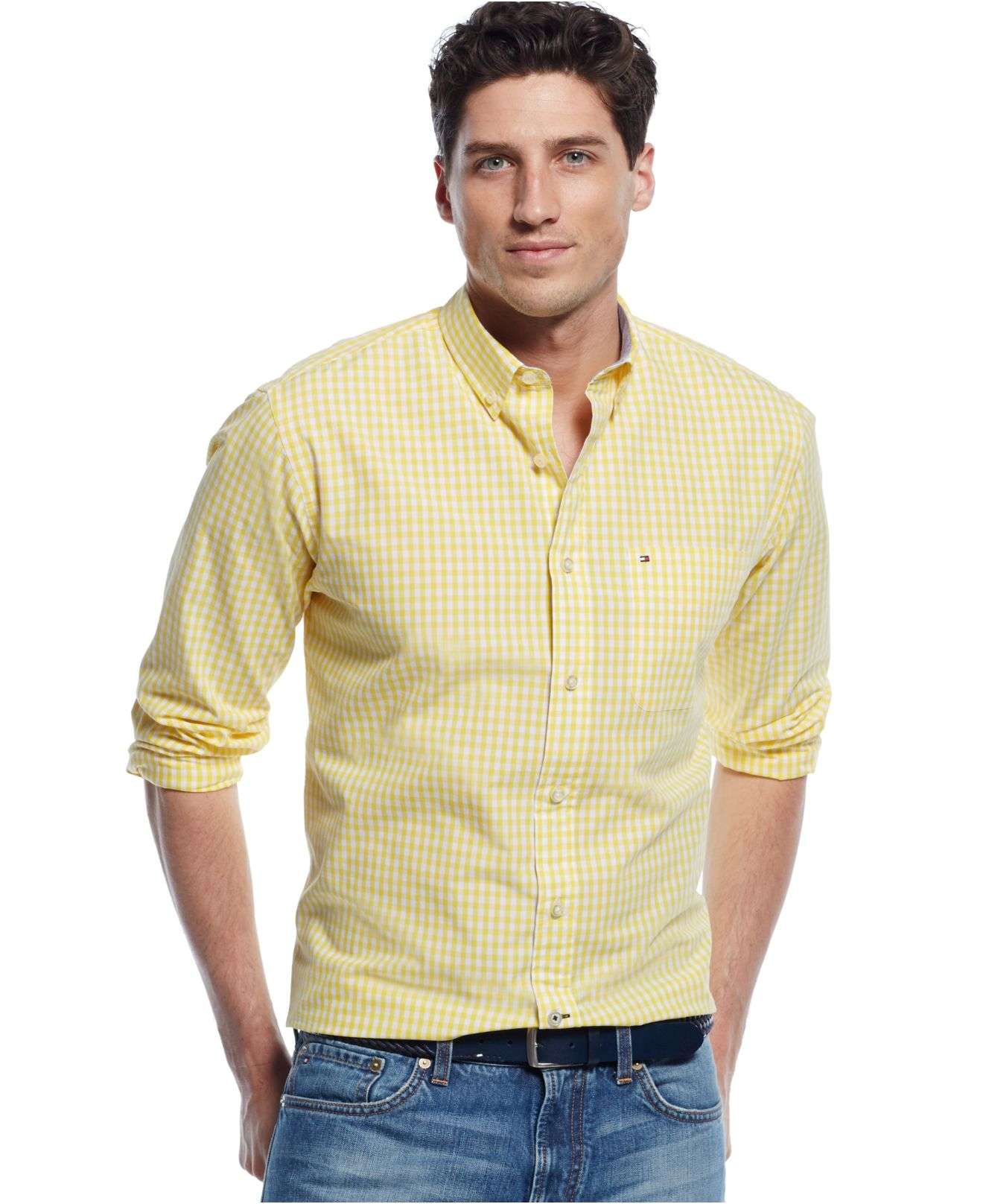 Tommy Hilfiger Long-sleeve Twain Check Shirt in Dandelion (Yellow) for ...