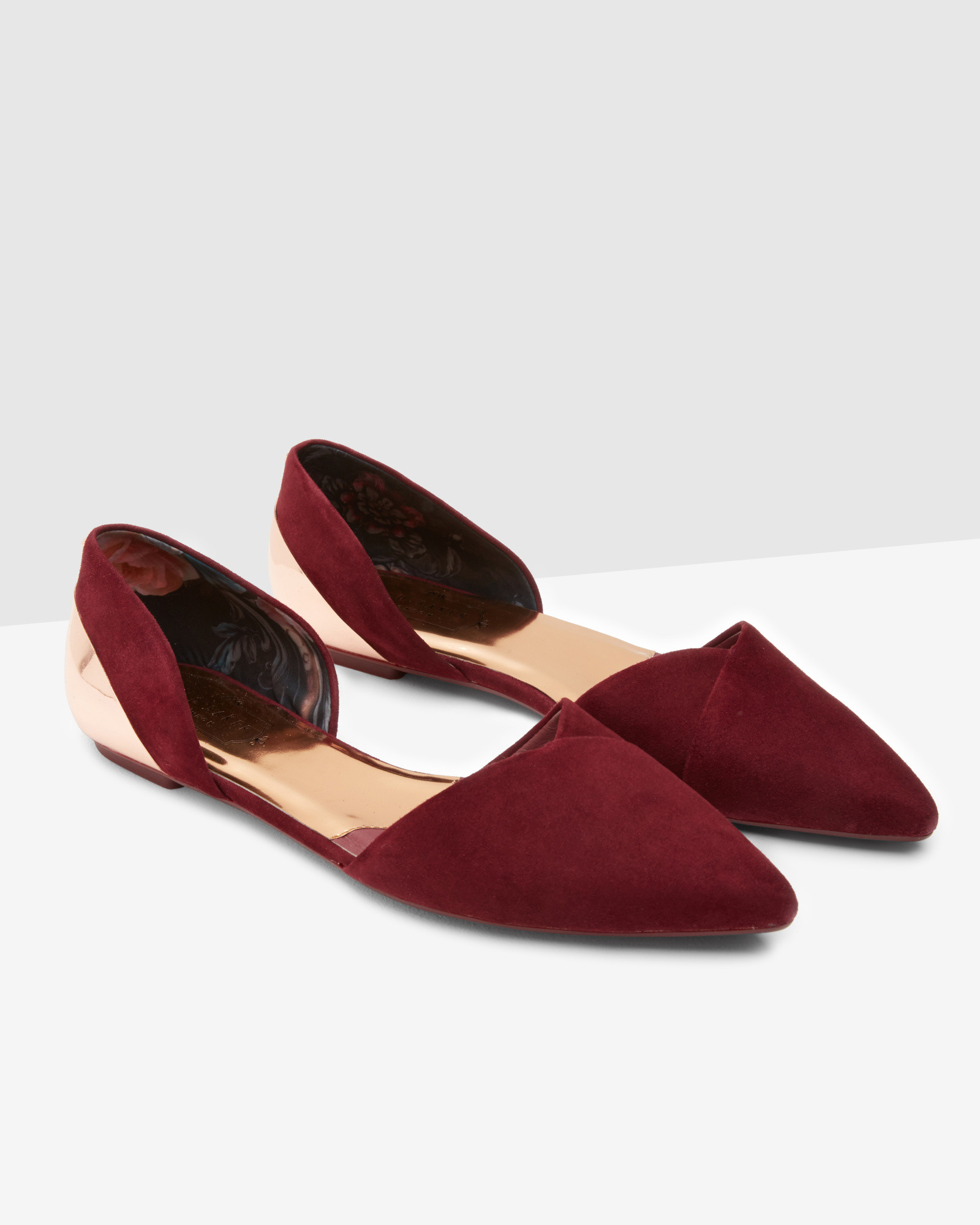 dark red flat shoes