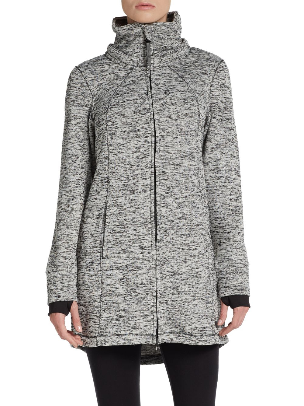 Calvin Klein Marled Hooded Performance Jacket in Gray | Lyst