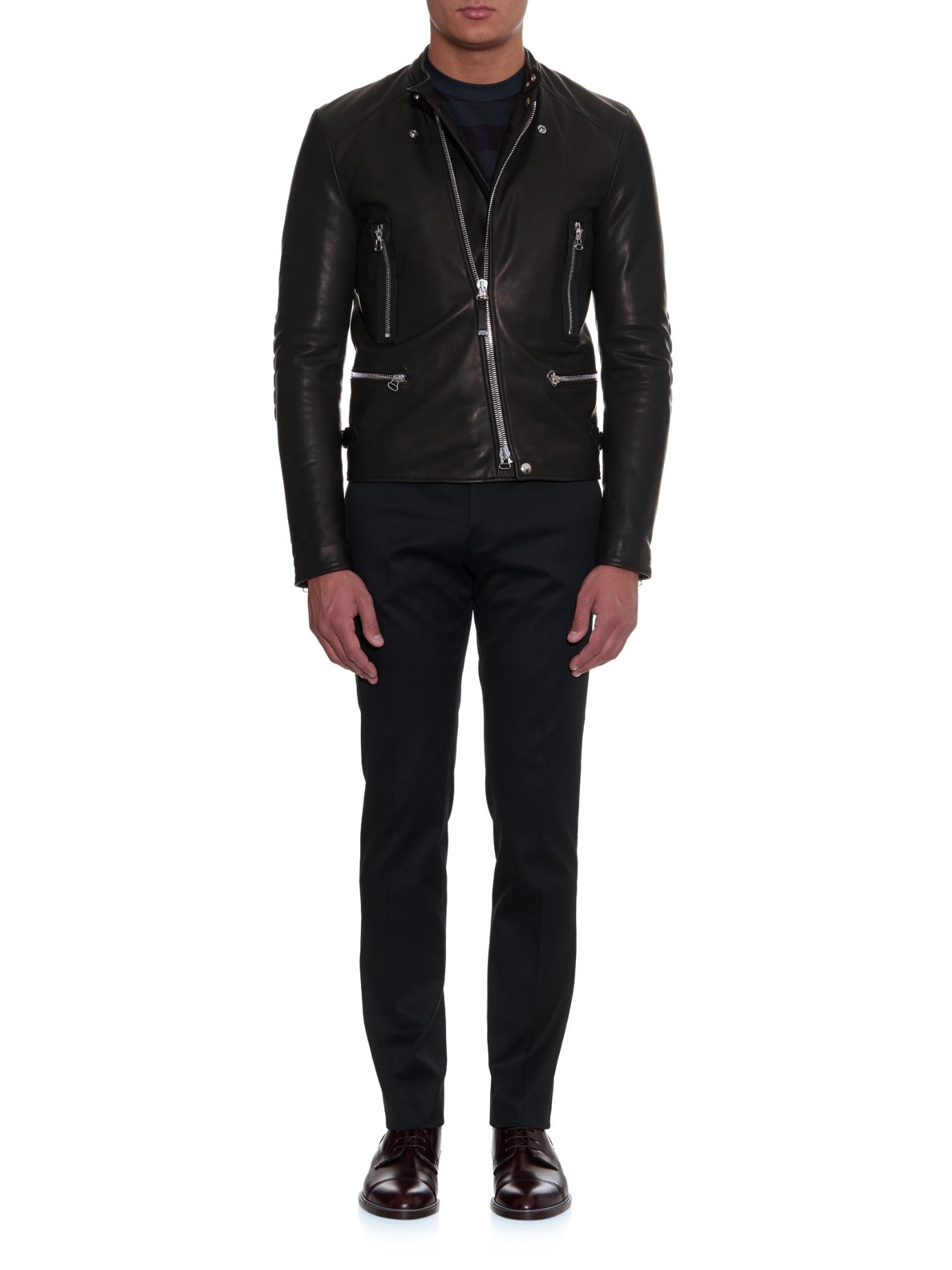 Lanvin Leather Biker Jacket In Black For Men Lyst