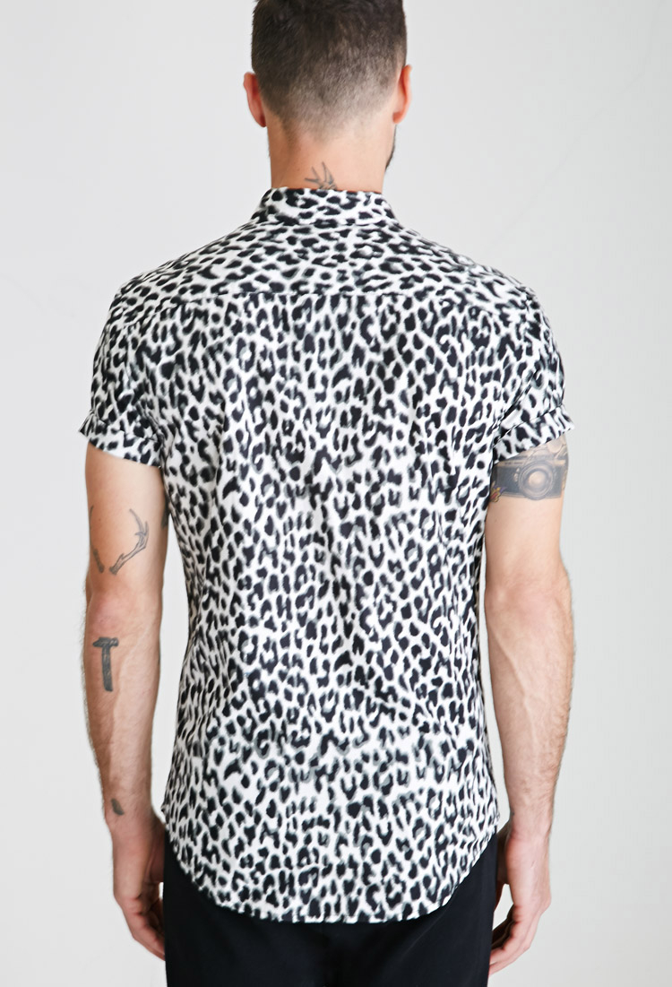 Forever 21 Leopard Print Button-down Shirt for Men | Lyst