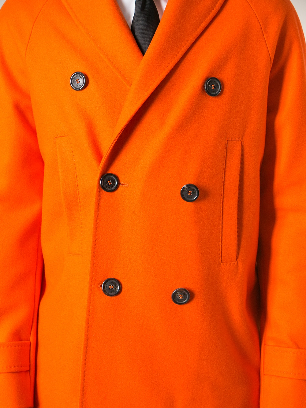 orange pea coat