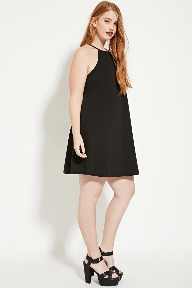 plus size black cami dress