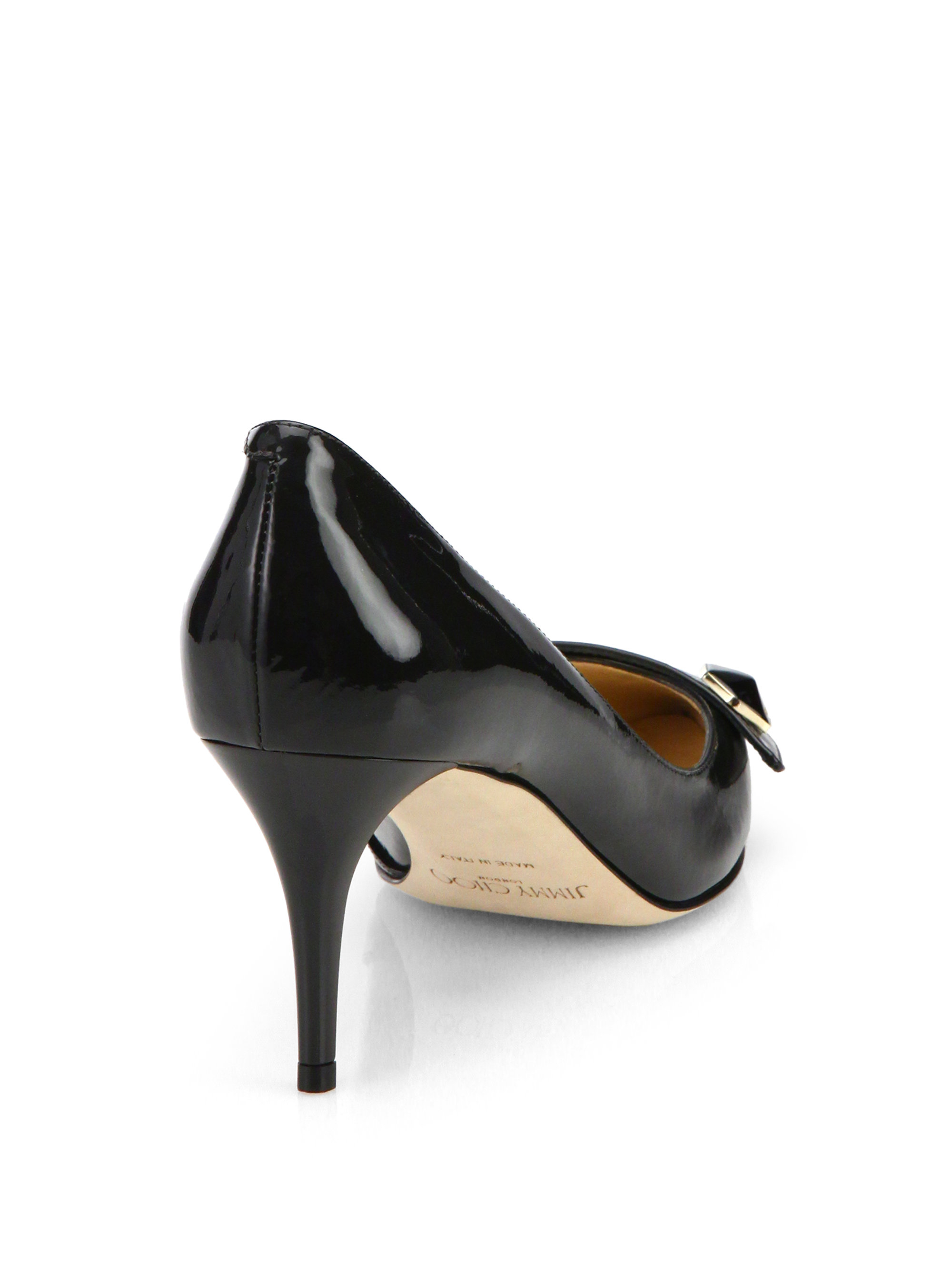 jimmy choo black patent trainers