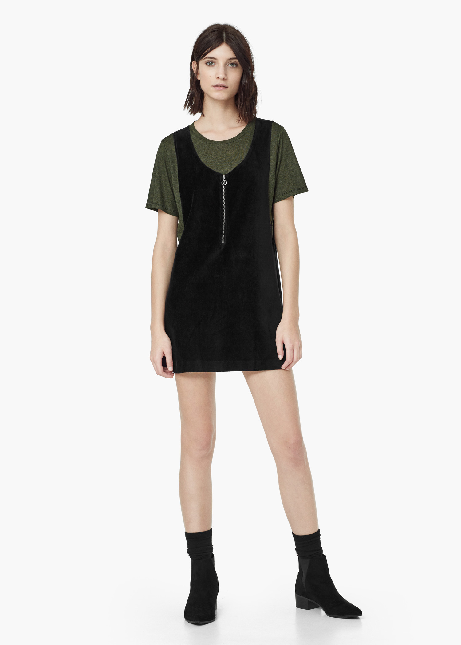 mango corduroy pinafore dress