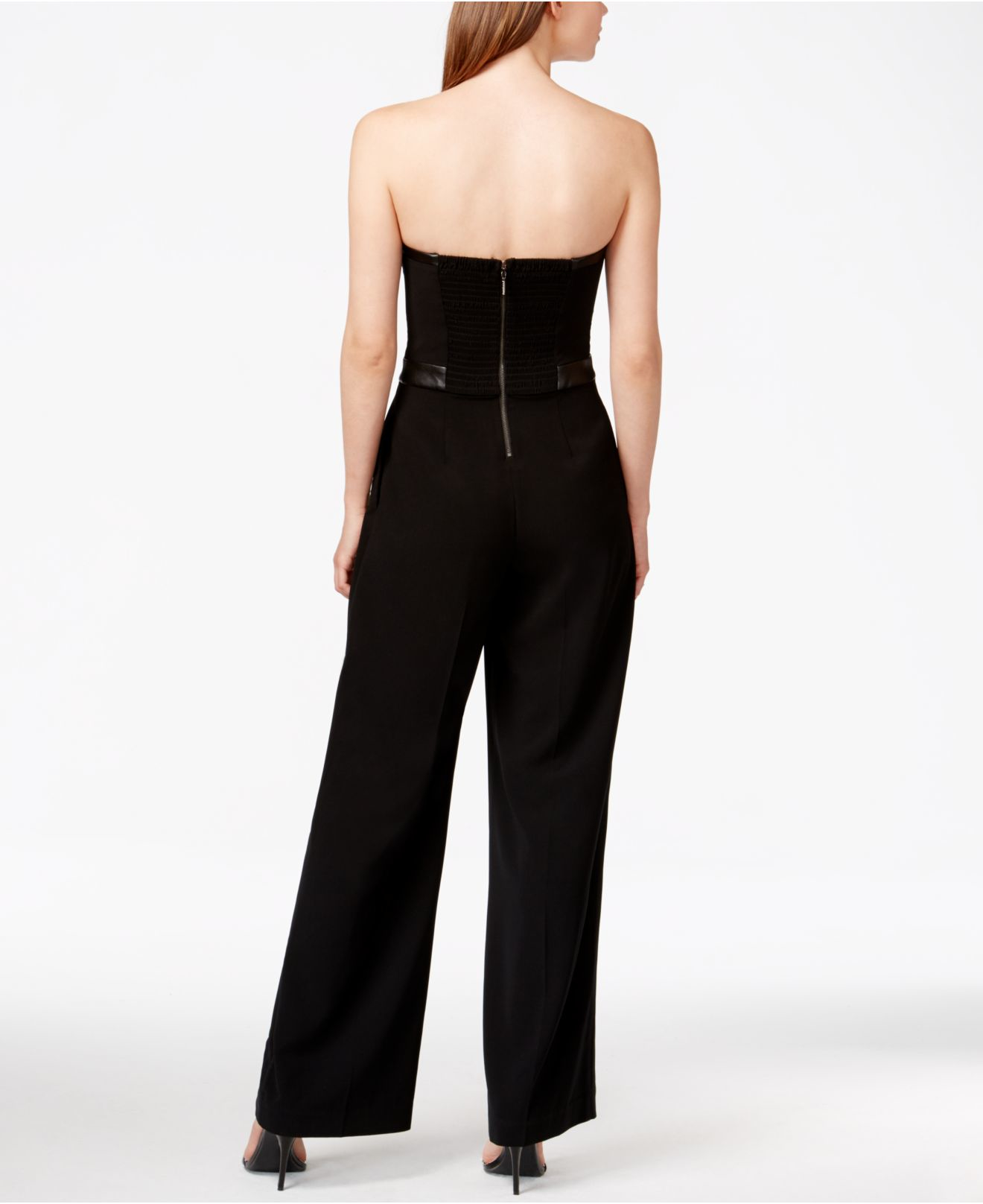 guess faux leather jumpsuit