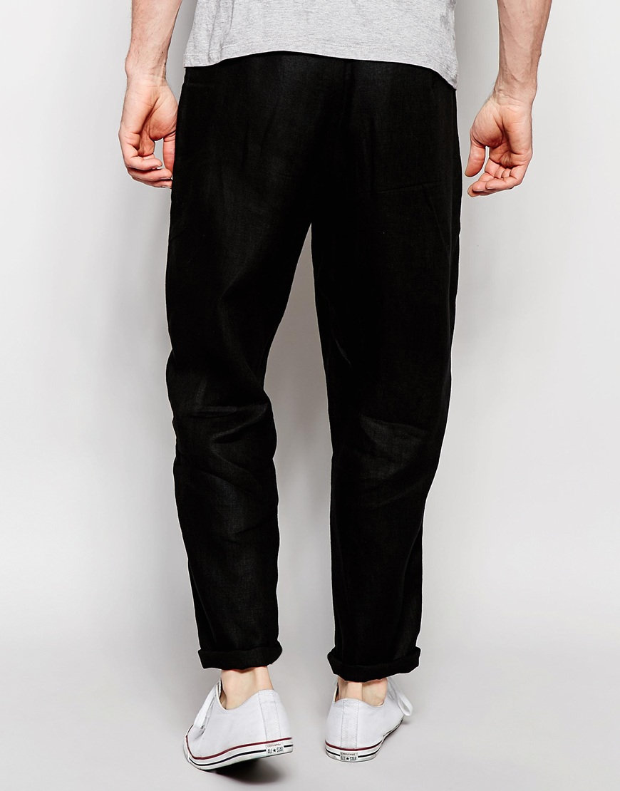 Lyst - Asos Skinny Joggers In Lightweight Textured Fabric With Zip ...