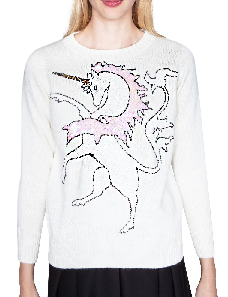 Lyst - Pixie Market Unicorn Sequin Sweater in White