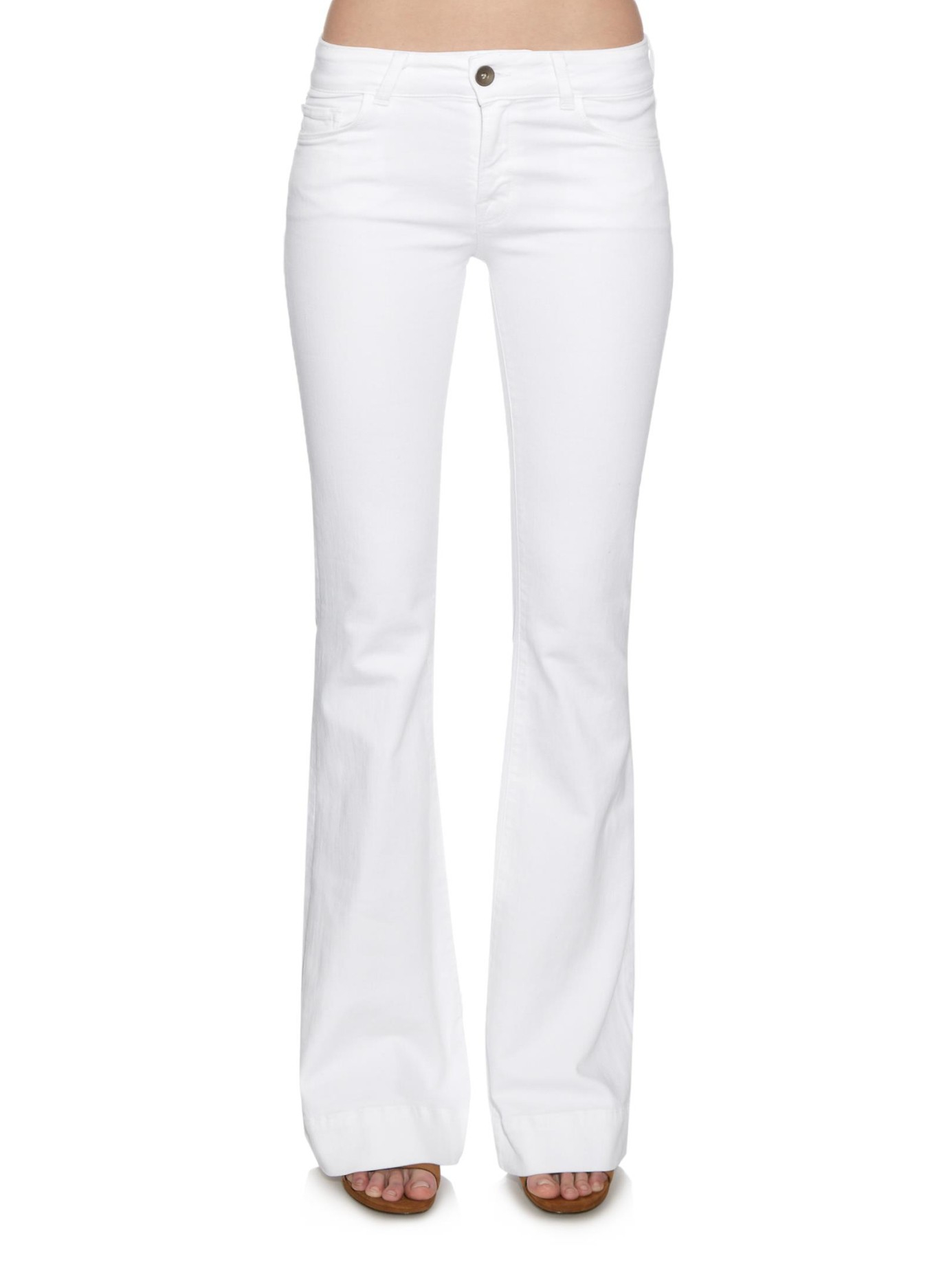 J Brand Love Story Low-rise Flared Jeans in White | Lyst