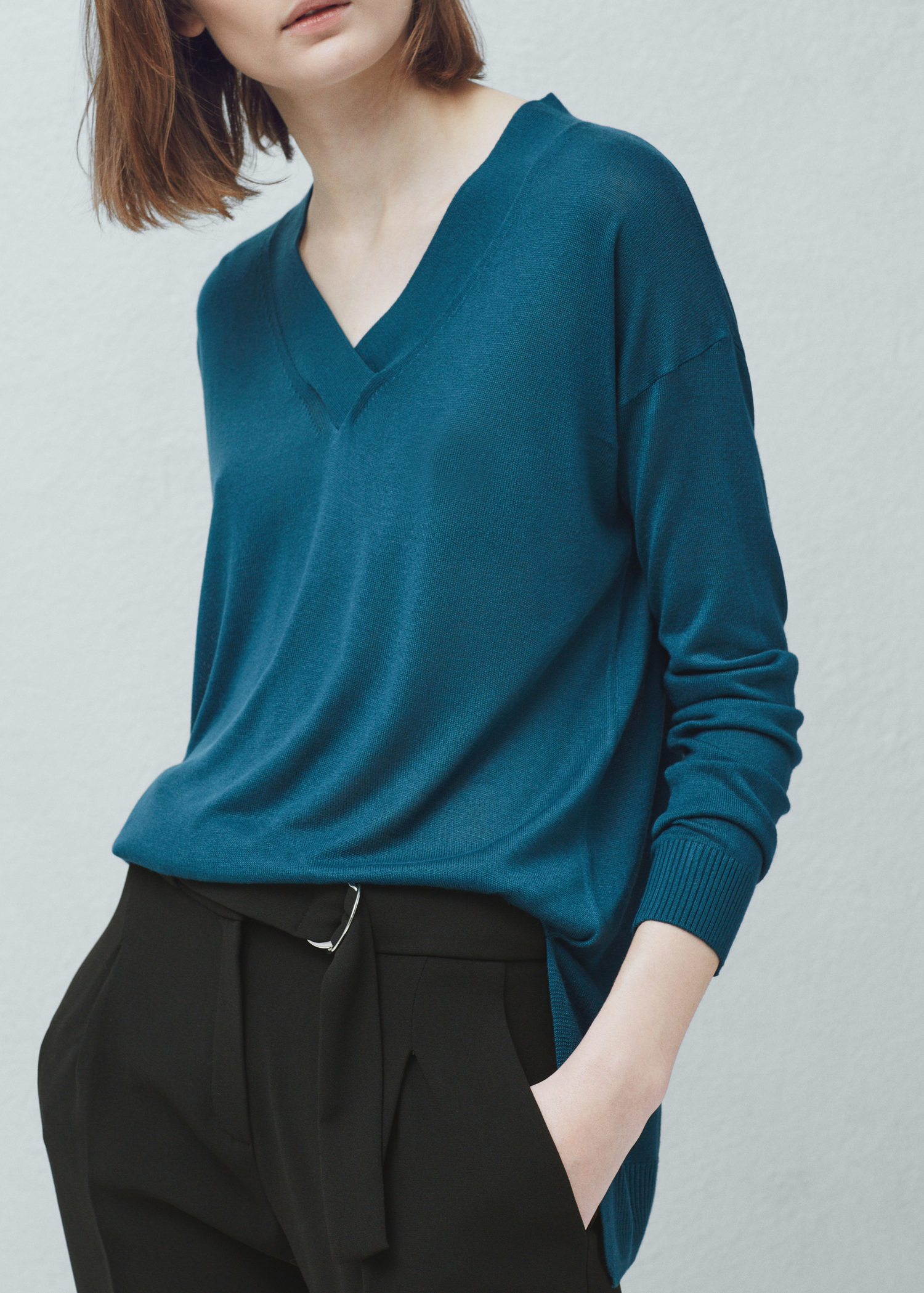 Lyst Mango Vneck Sweater in Blue