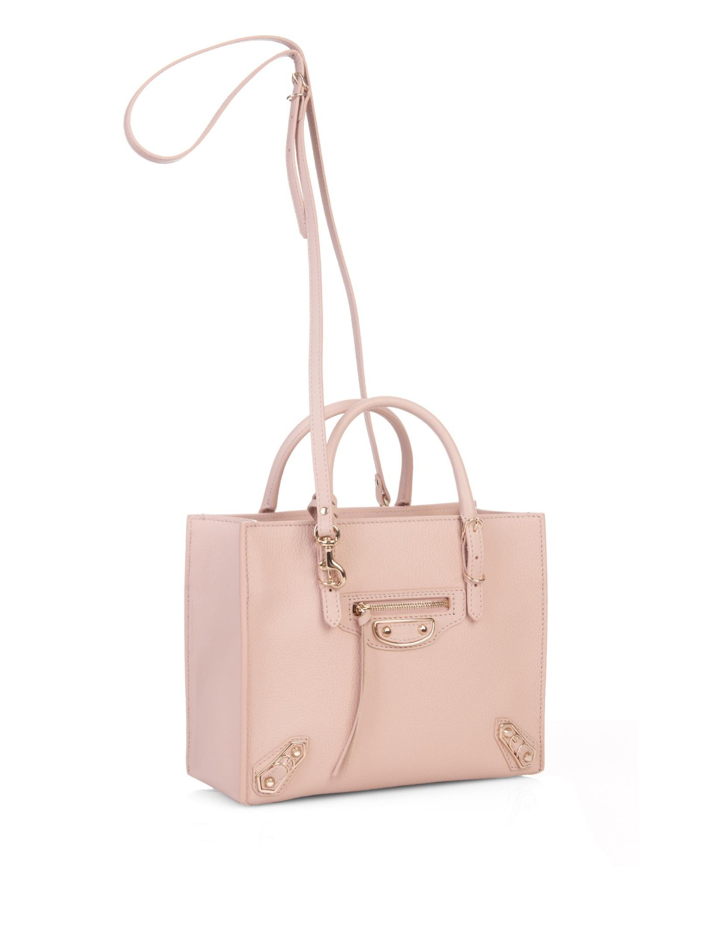 Papier leather handbag Balenciaga Pink in Leather - 25497293