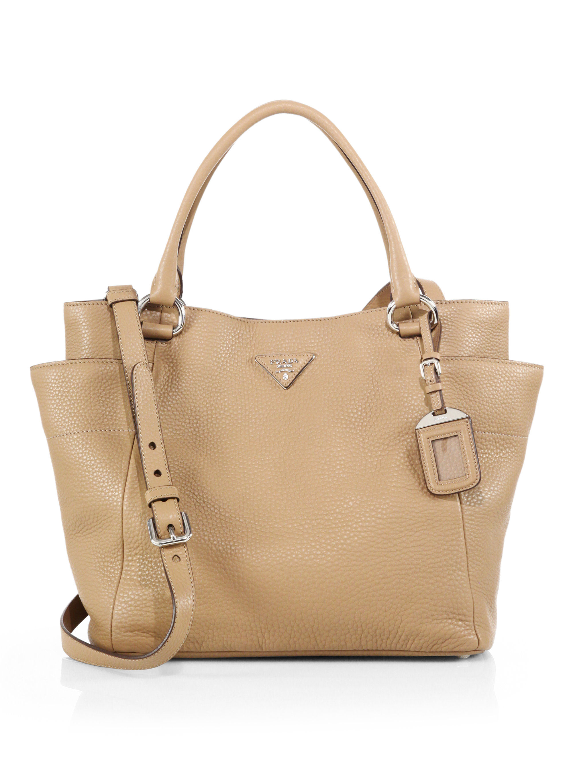 Prada Daino Sidepocket Hobo Bag in Natural Lyst