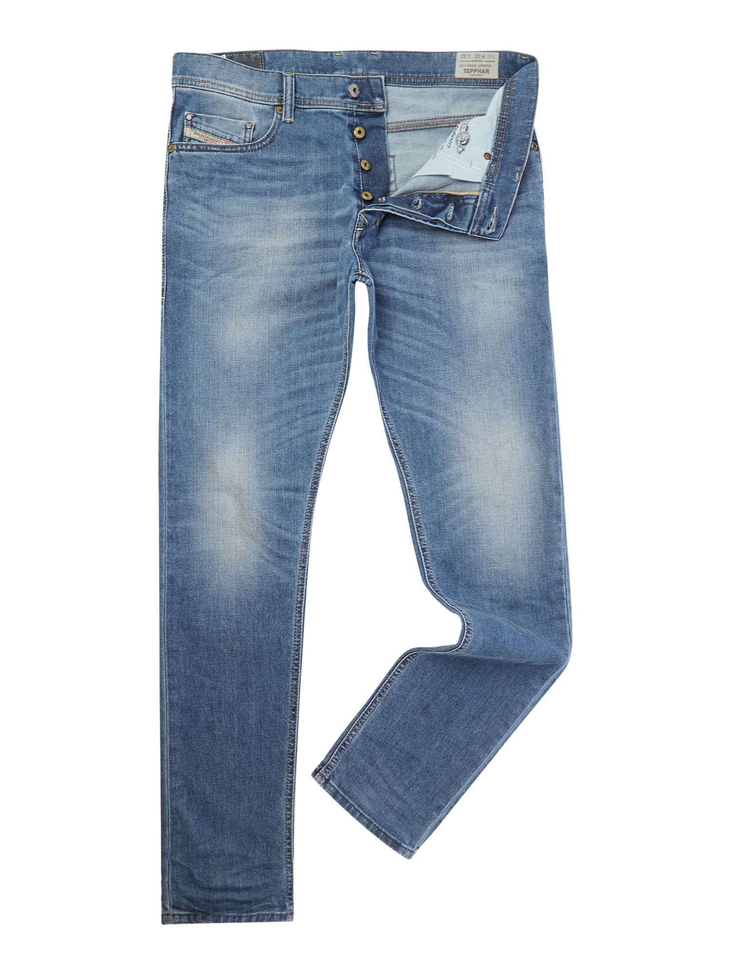 Diesel Tephhar 842h Slim Fit Stretch Jeans in Blue for Men | Lyst