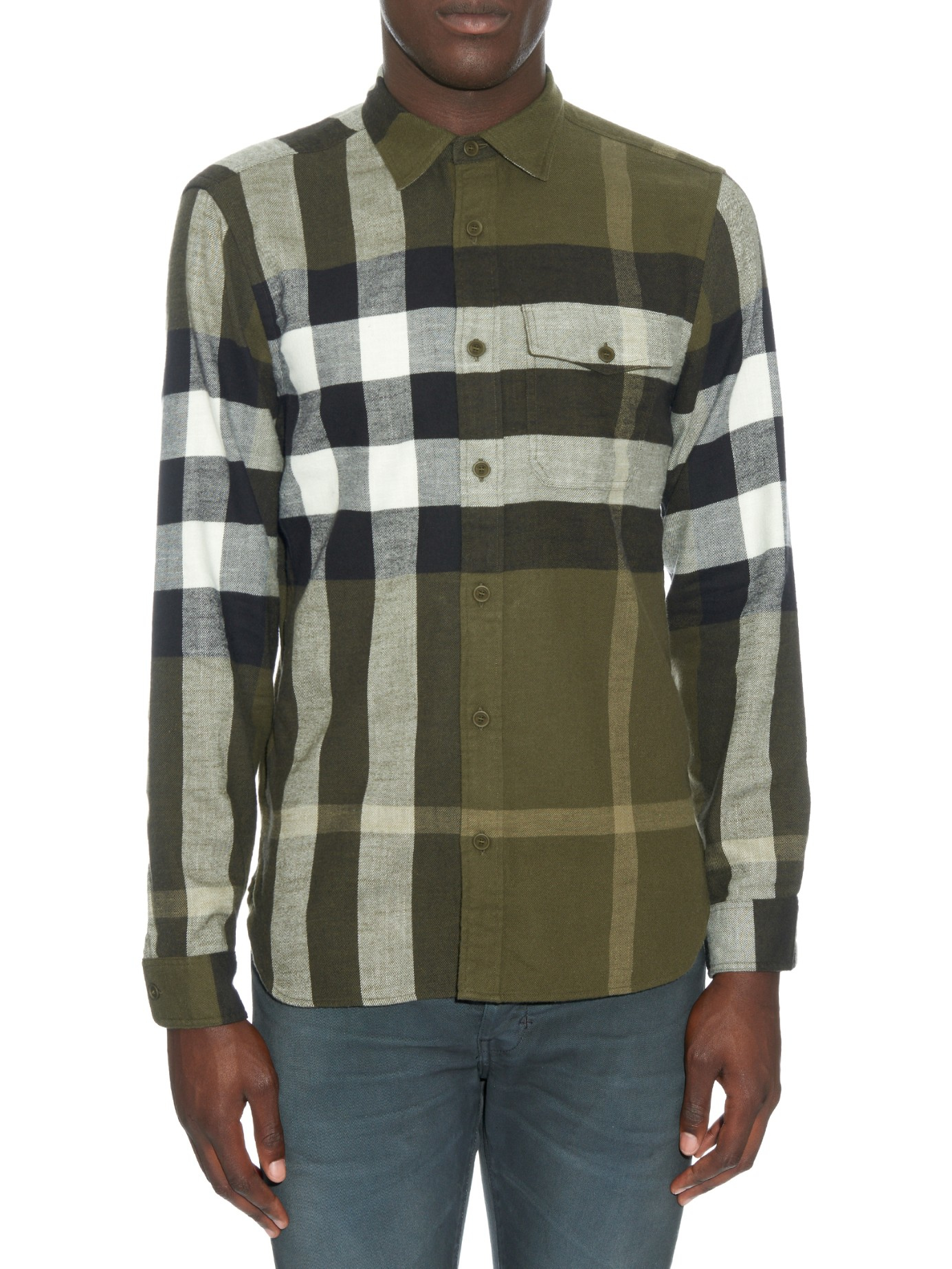 Burberry Brit Jamie Checked Flannel Shirt in Green for Men | Lyst