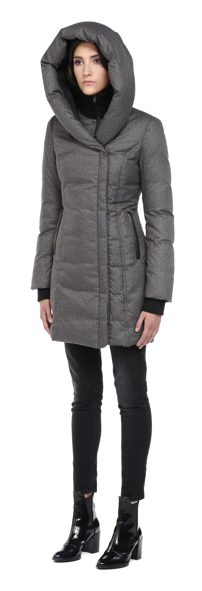 Lyst - Soia & Kyo Camyl Grey Winter Down Coat With Large Hood in Gray