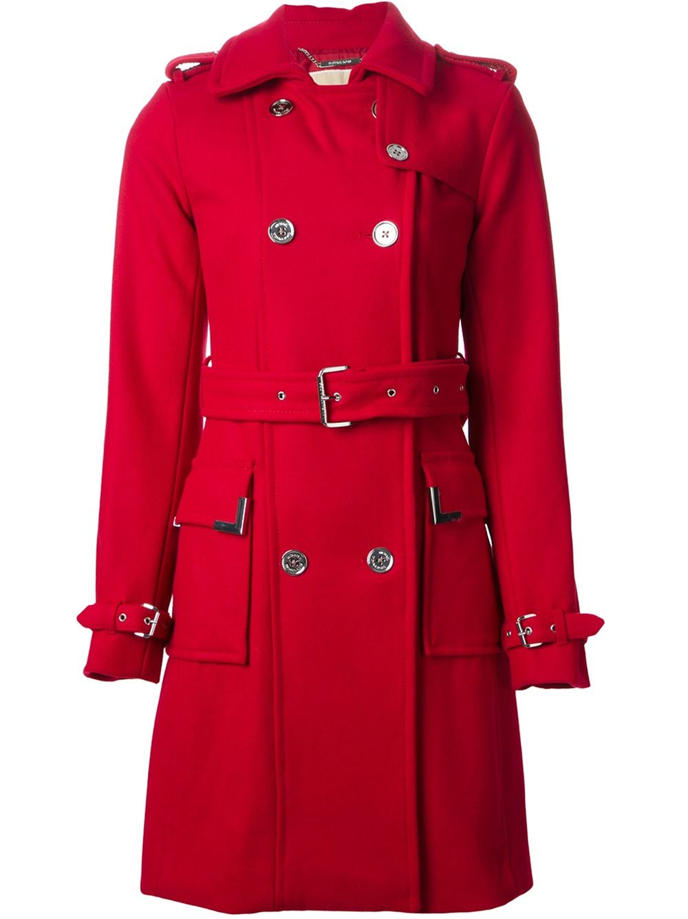 MICHAEL Michael Kors Classic Double Breasted Coat in Red - Lyst