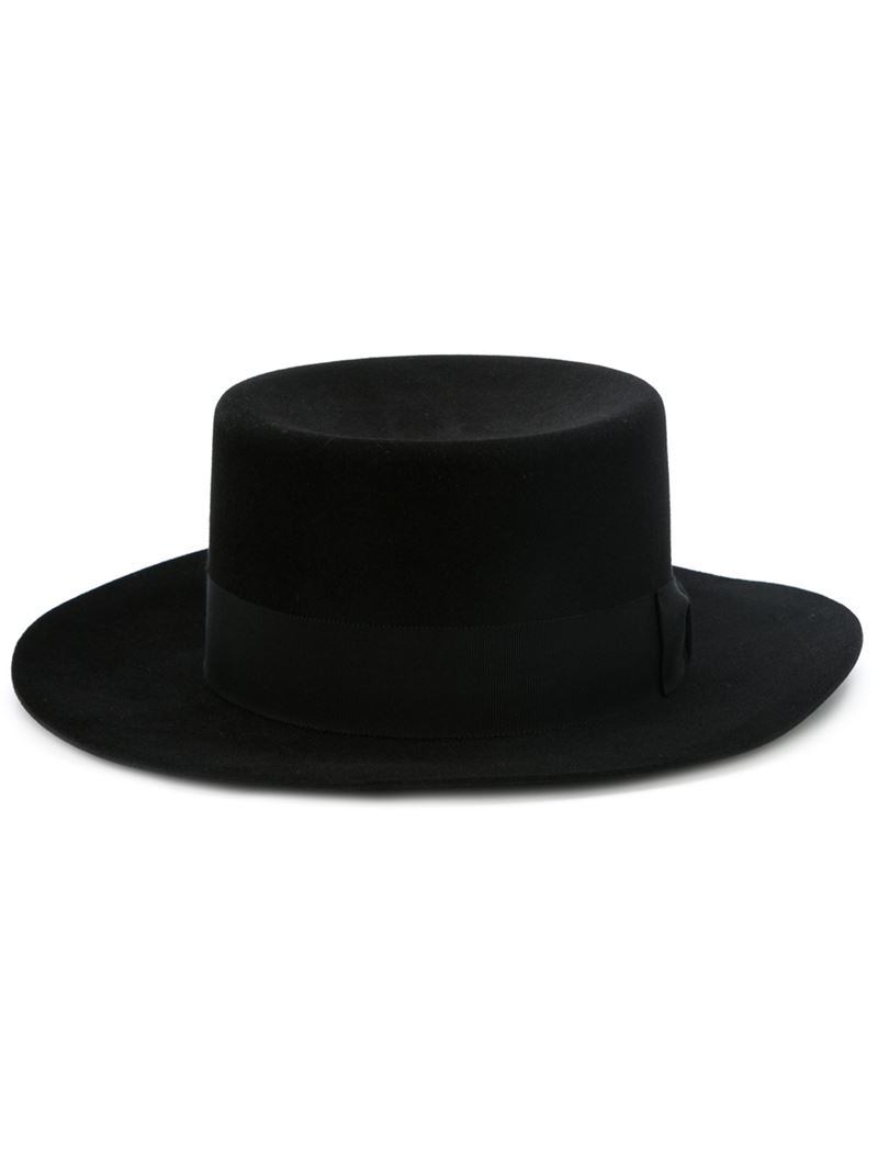 Saint Laurent Panama Hat in Black for 