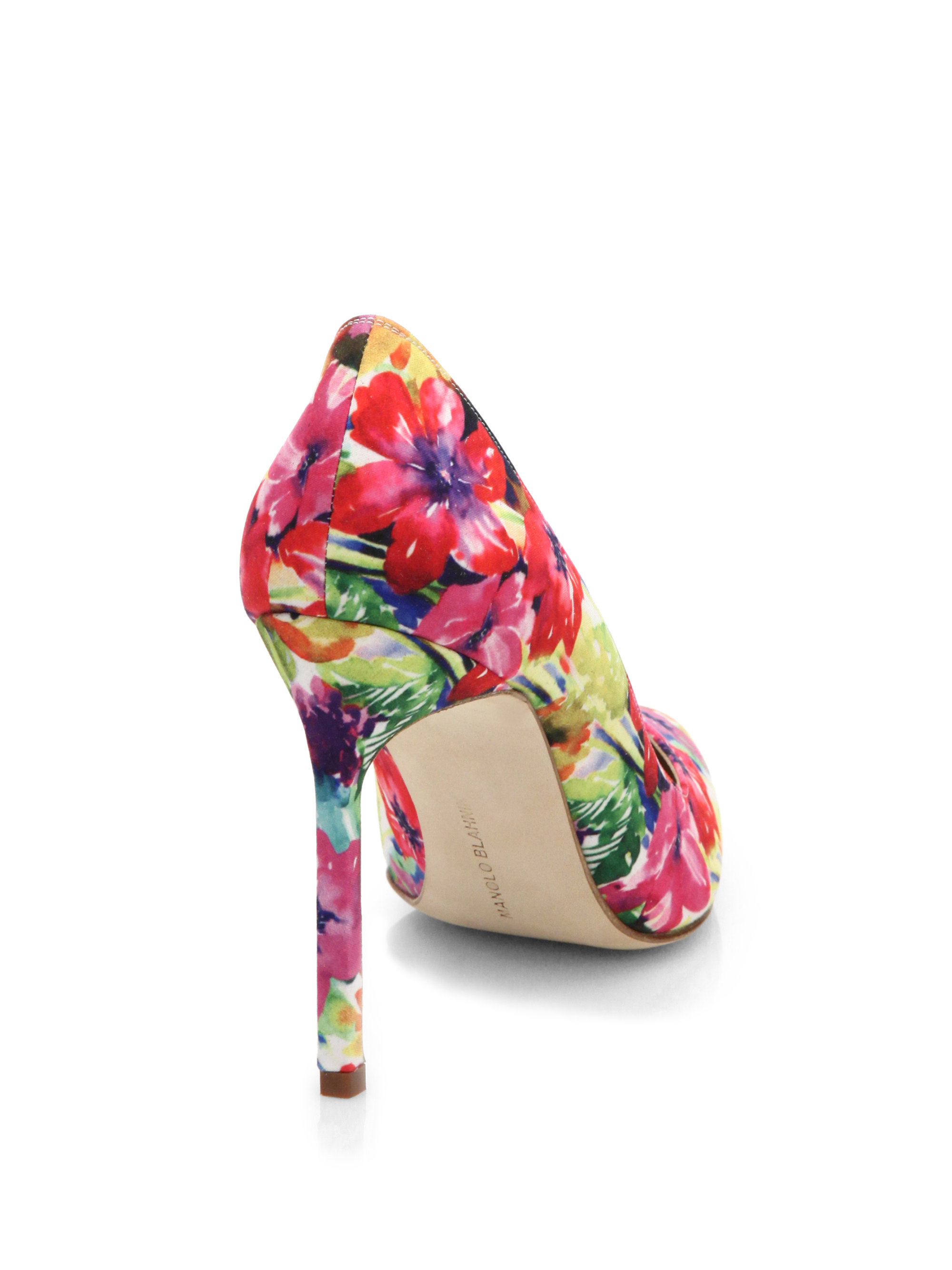 bright floral heels
