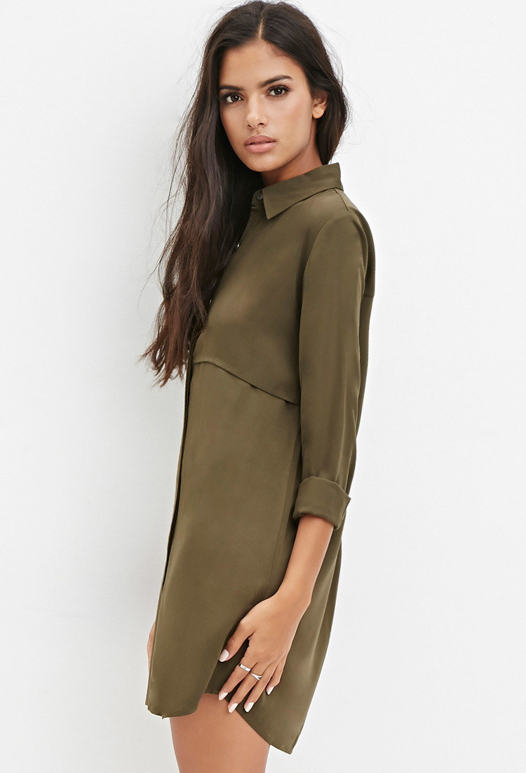 Forever 21 Button-down Shirt Dress in ...