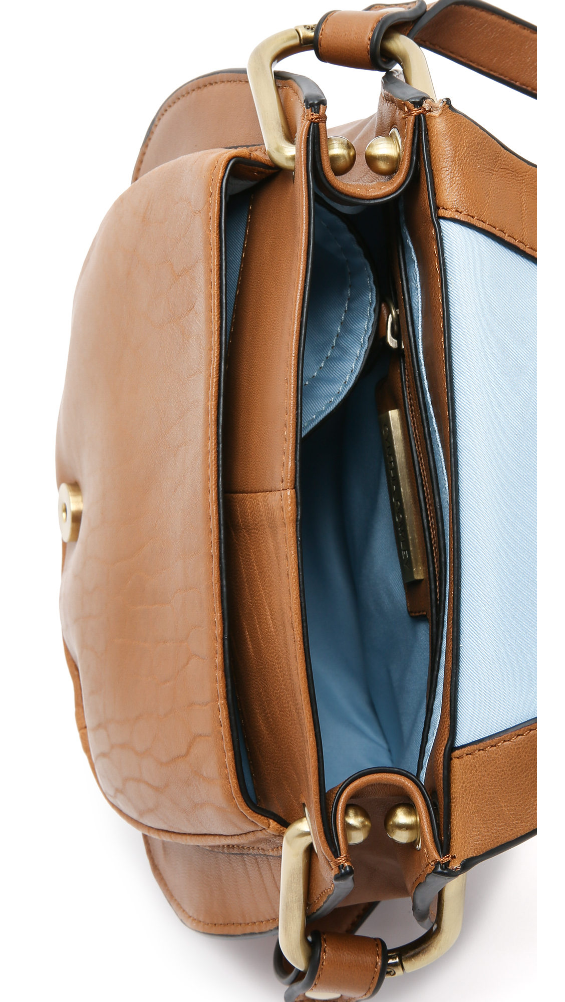 Rowallan Brown Leather Cross Body Saddle Bag Keweenaw Bay Indian