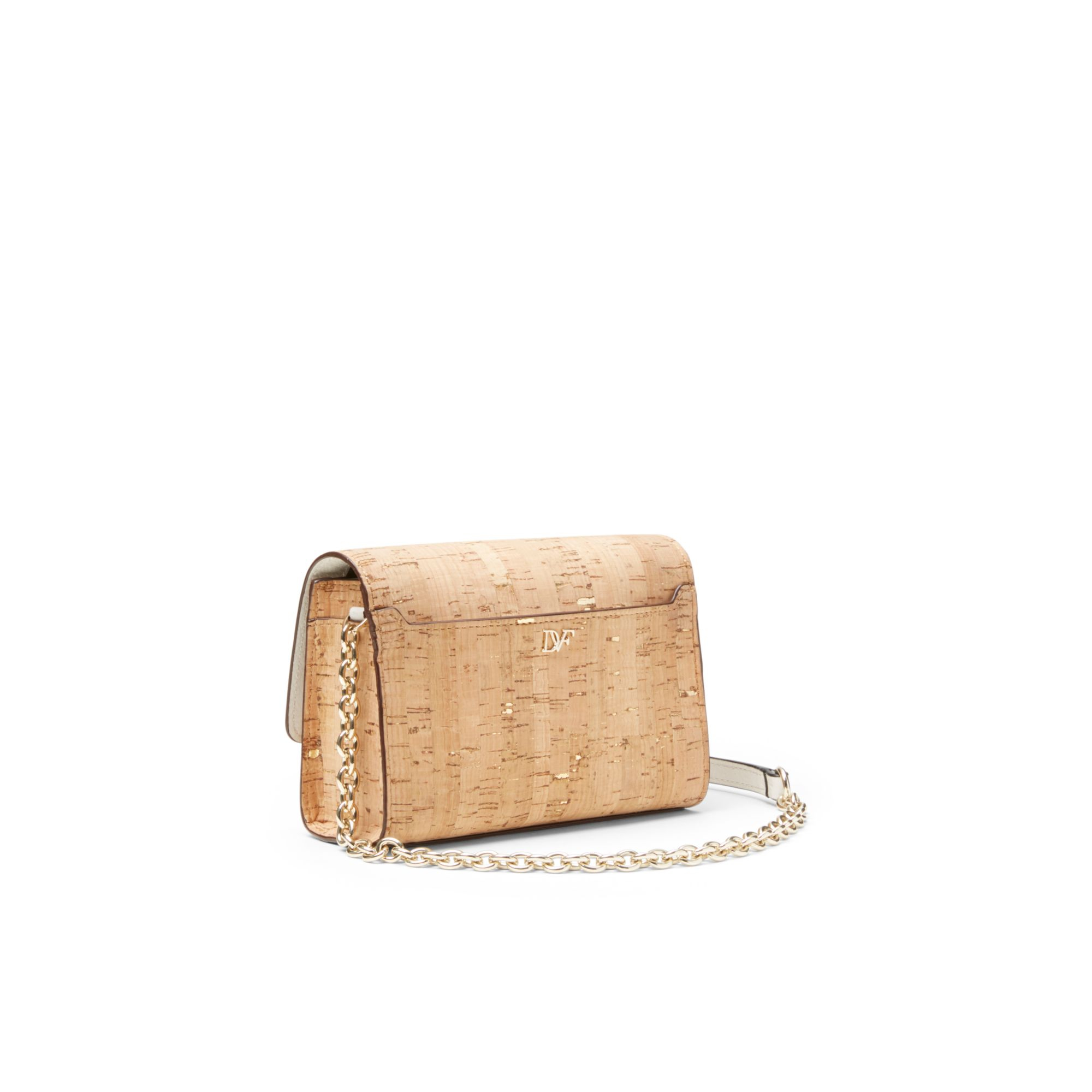 Diane von Furstenberg 440 Micro Mini Metallic Cork Crossbody Bag in