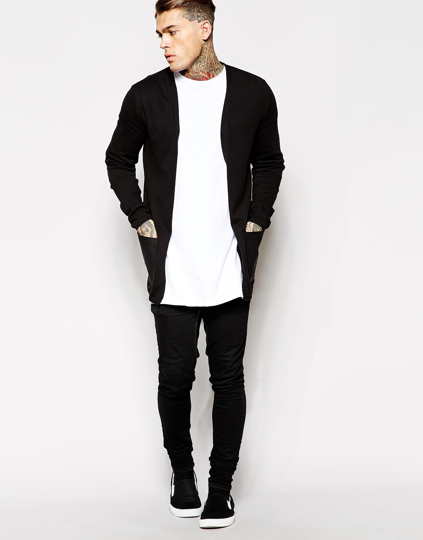 black cardigan outfit mens
