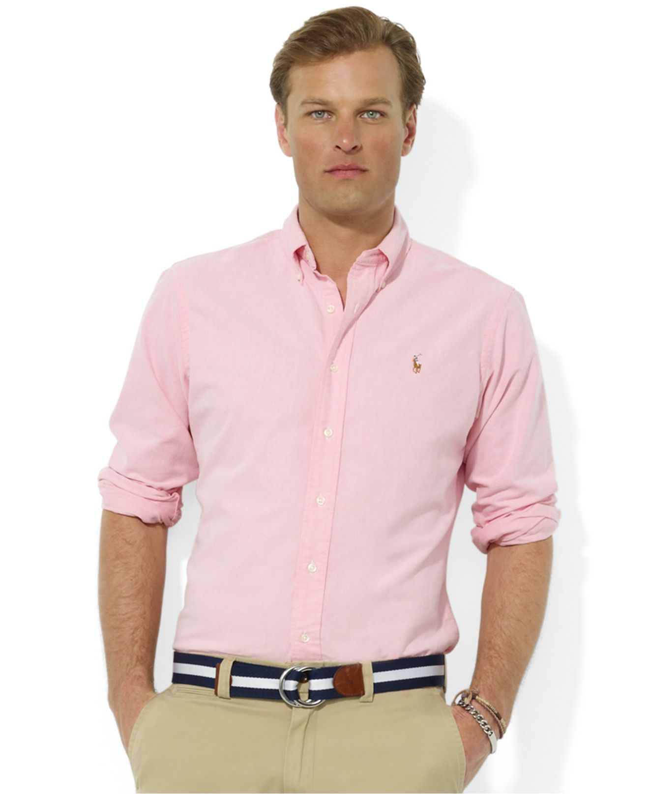 Polo Ralph Lauren Core Classic Fit Oxford Shirt in Pink for Men - Lyst