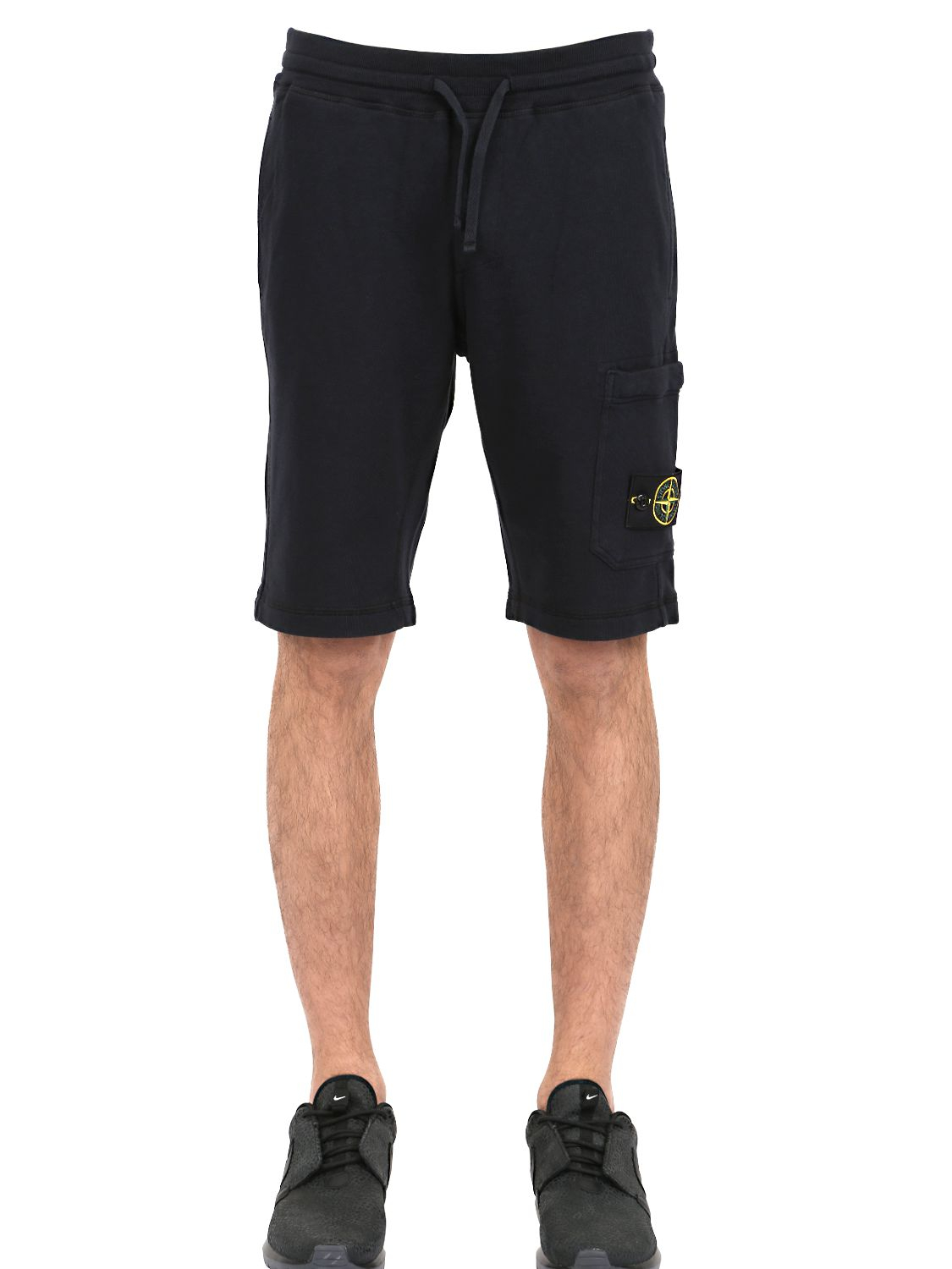 Stone Island Garment Dyed Cotton Jogging Shorts in Navy (Blue) for Men -  Lyst