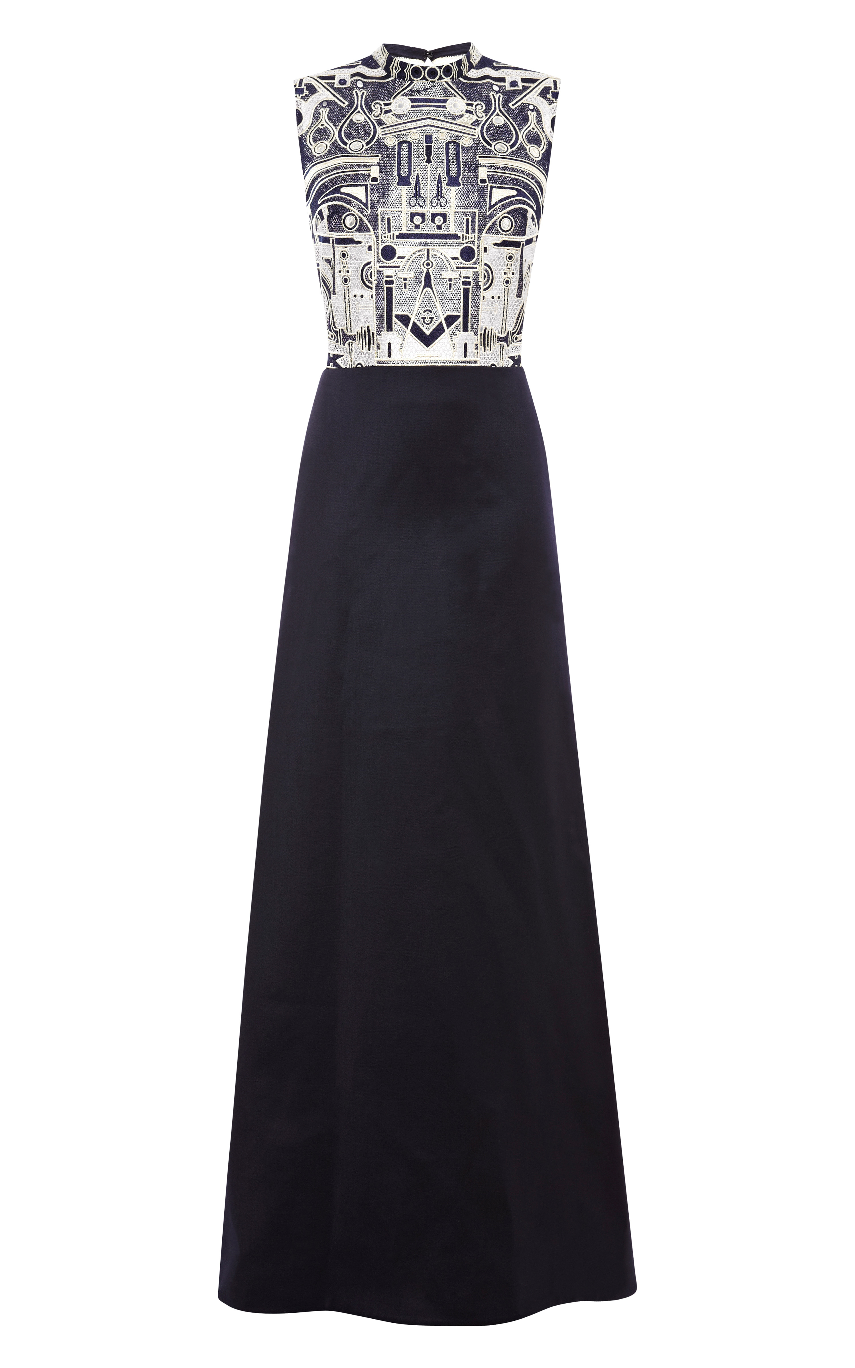 Mary katrantzou Tool Lace and Wool Gown | Lyst