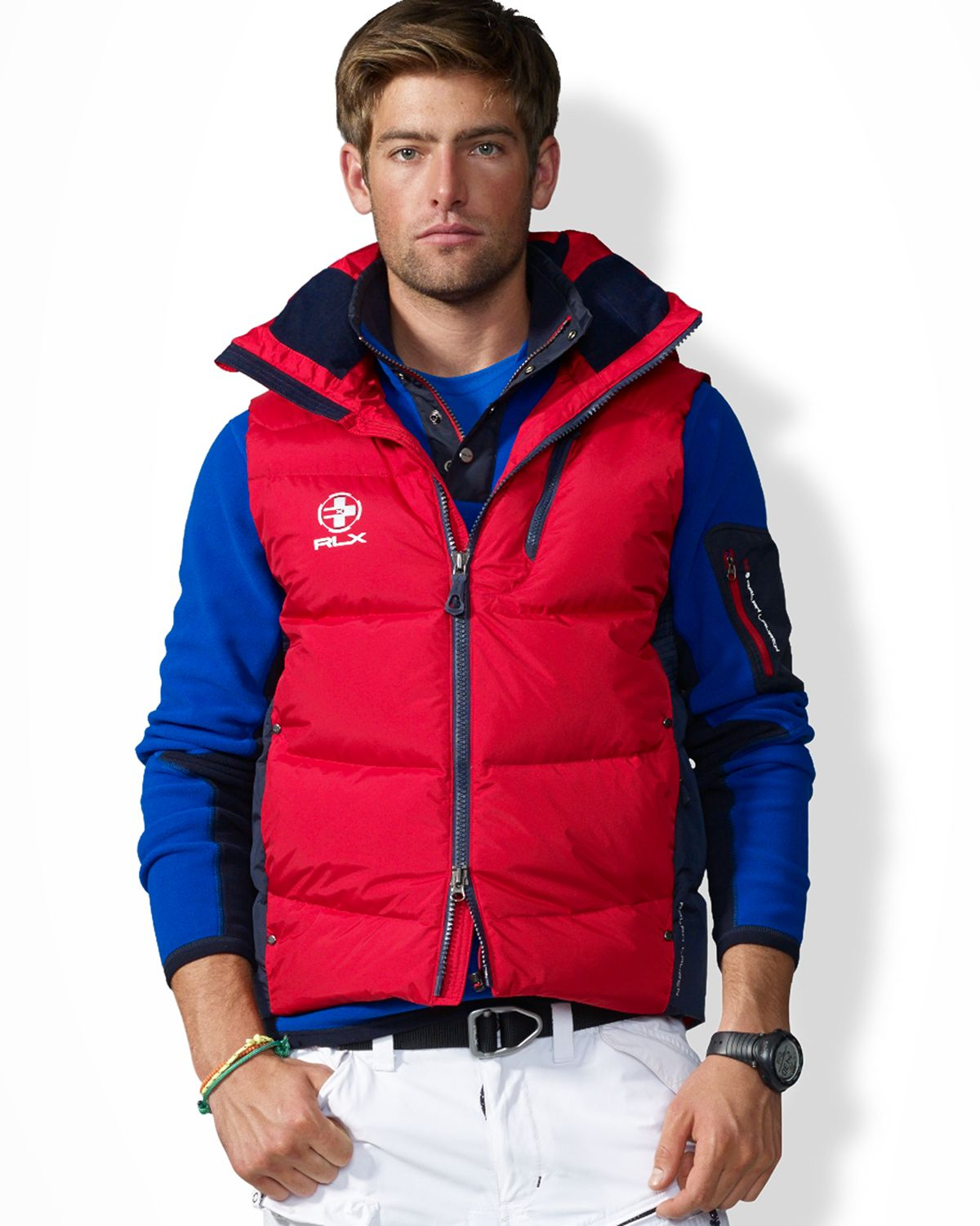 Red ralph lauren vest clearance