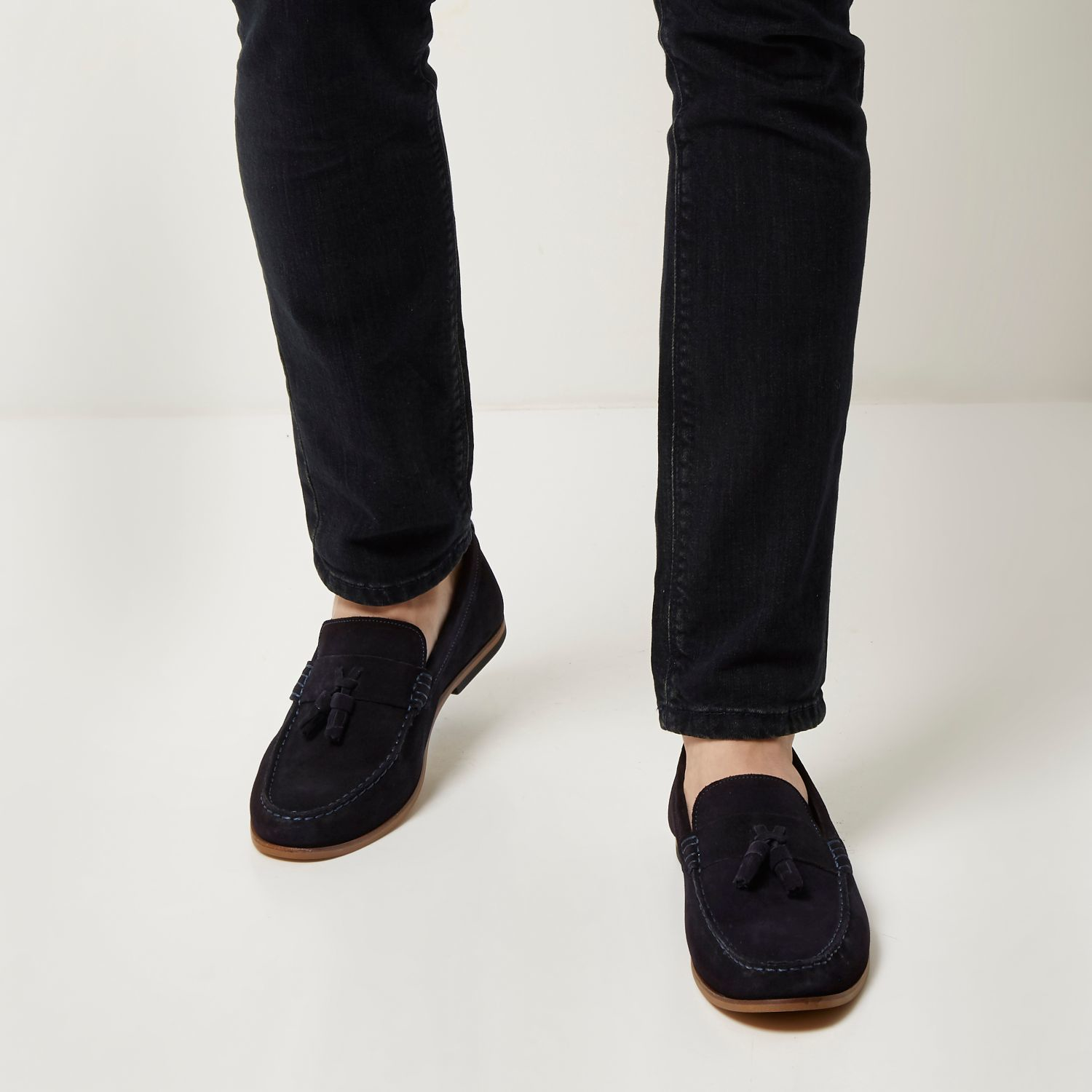 river island blue loafers