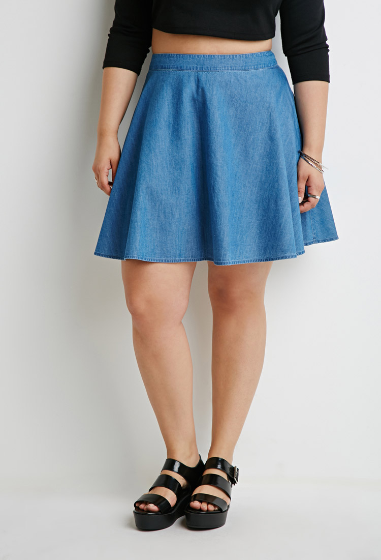 blue jean skater skirt
