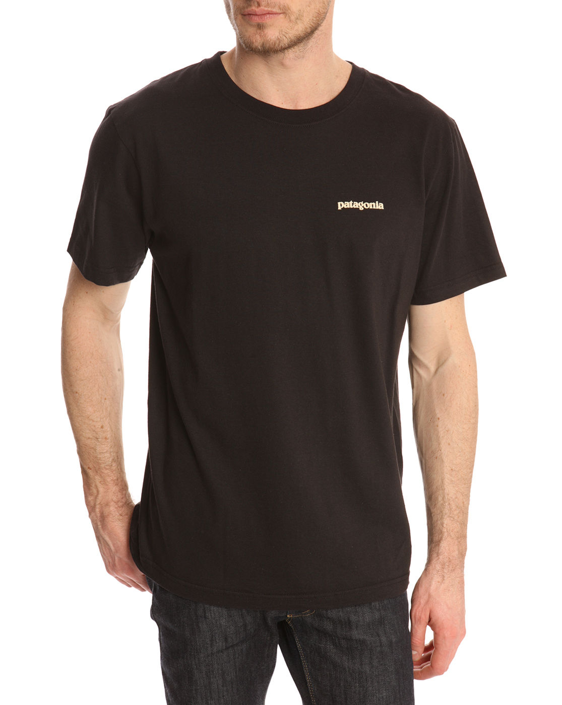 Patagonia Vintage Black Logo Tshirt in Black for Men Lyst